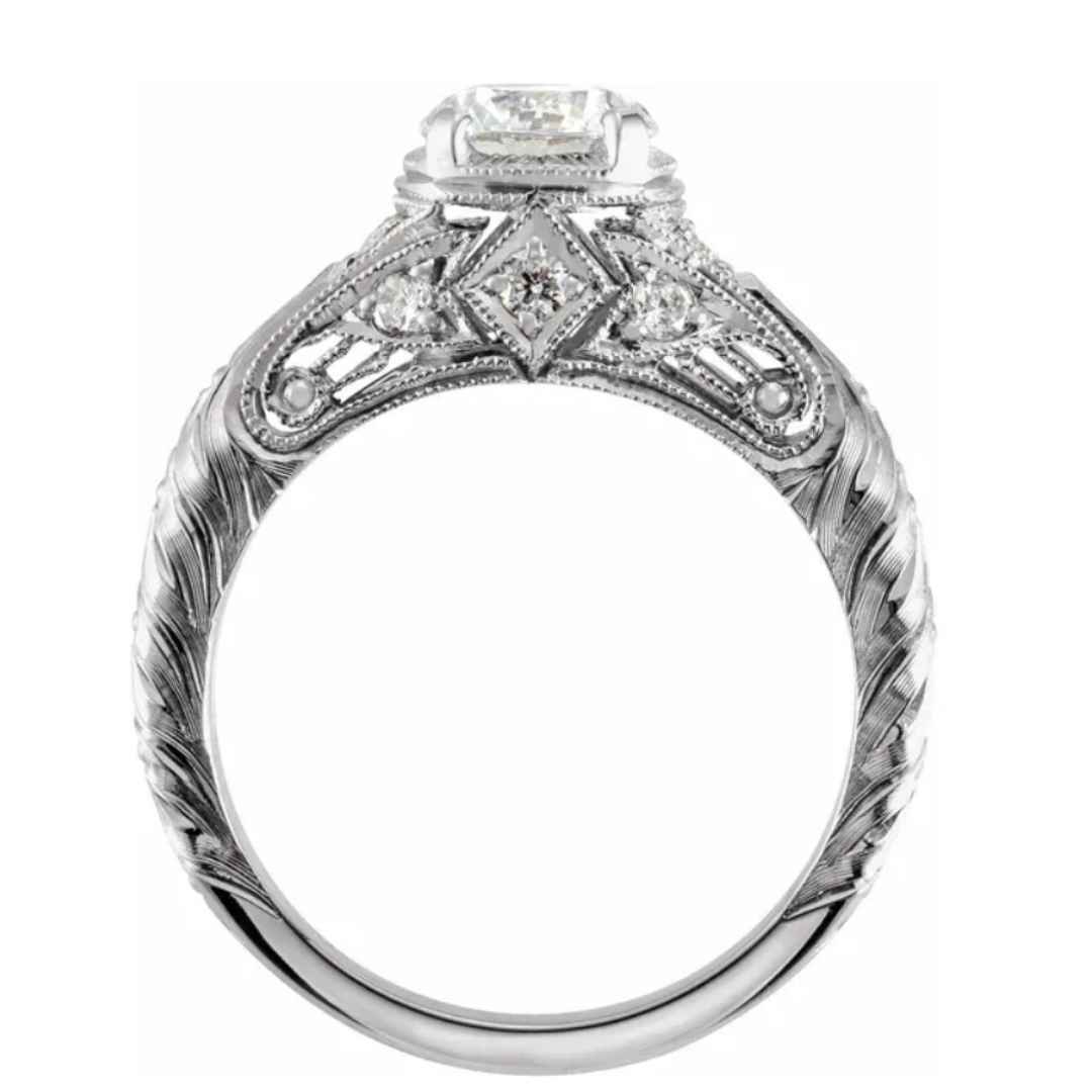Women's vintage inspired engagement ring