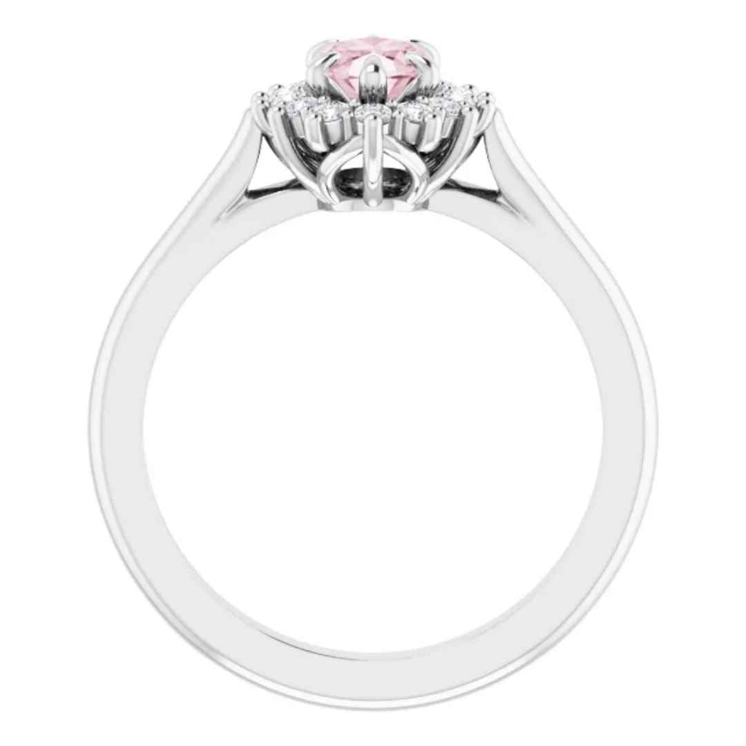 Women's 14K white gold morganite engagement ring