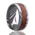 Men's Ring Damascus Steel with Burl Wood Inlay