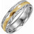 Men's 14K white gold wedding ring with rose gold inlay