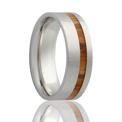 Men's Wedding Ring Cobalt Band with Koa Wood Liner