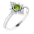 Women's 14k white gold starburst engagement ring with emerald stone