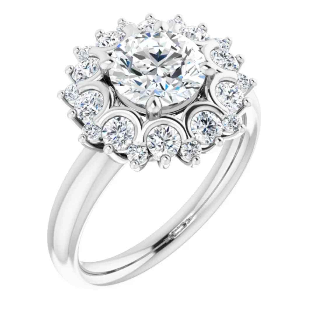 MARY | Women's Diamond Engagement Ring | Halo Cluster