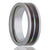Men's tungsten wedding ring with koa wood and abalone inlay