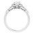 14K white gold vintage inspired oval shaped engagement ring 