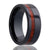Black Ceramic Wedding Ring with Wood Inlay