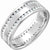 Men's 14K white gold wedding ring with diamonds
