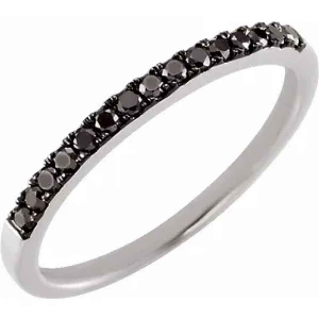 Women's black diamond wedding ring