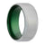 Men's cobalt wedding ring with green inlay & beveled edges