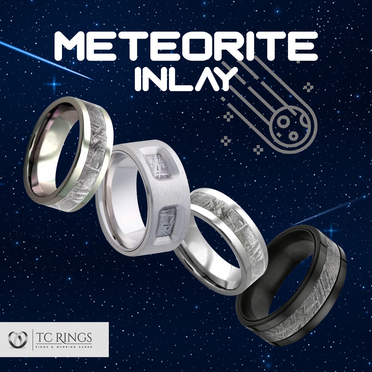 Meteorite Rings & Wedding Bands