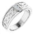 Men's 14K white gold Celtic wedding ring with diamonds