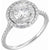 Women's 14K double halo engagement ring with Charles & Colvard Forever One Created Colorless-DEF Moissanite