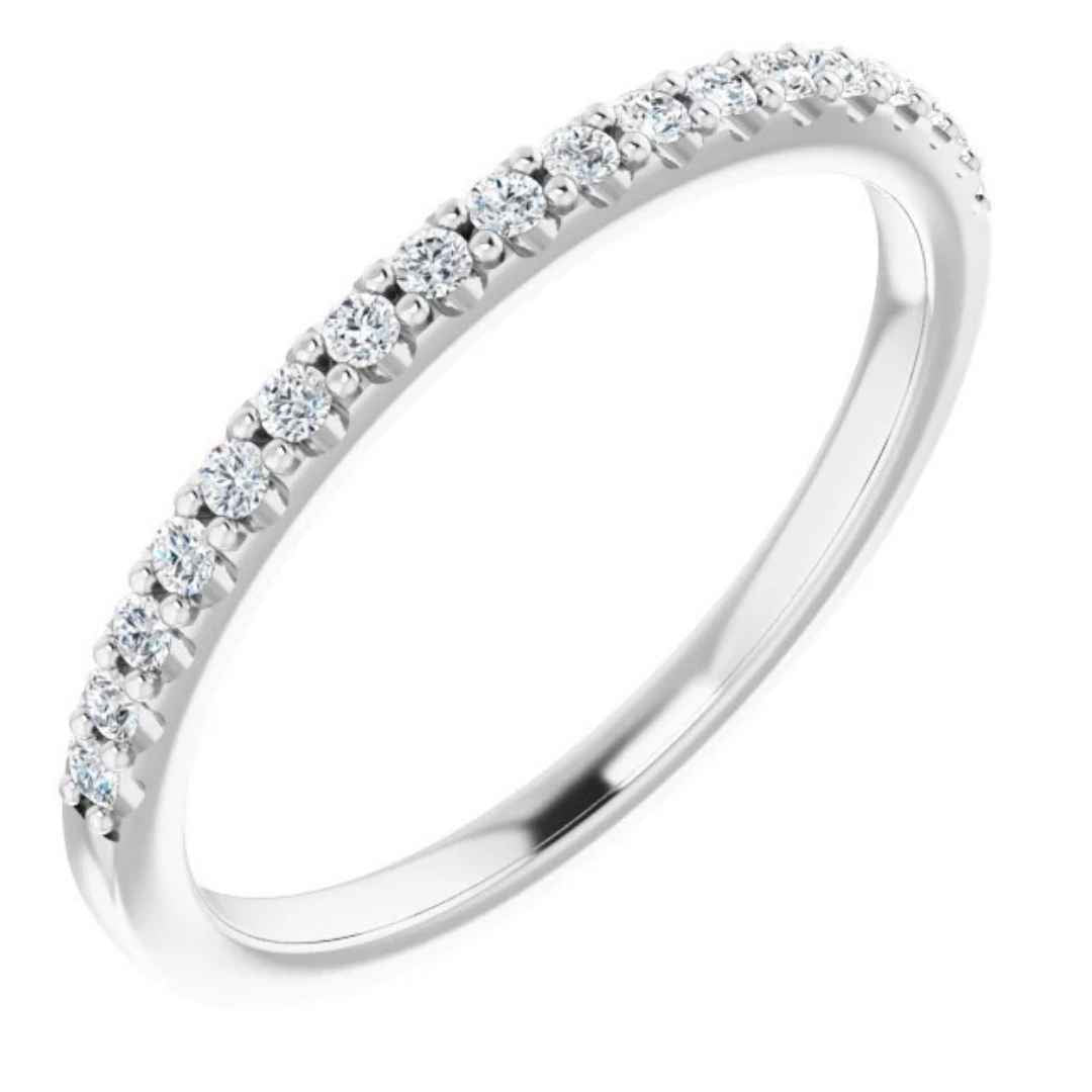 Women's 14K white gold diamond wedding ring or anniversary band