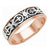 Mens Rose gold wedding ring with black and white infinity pattern