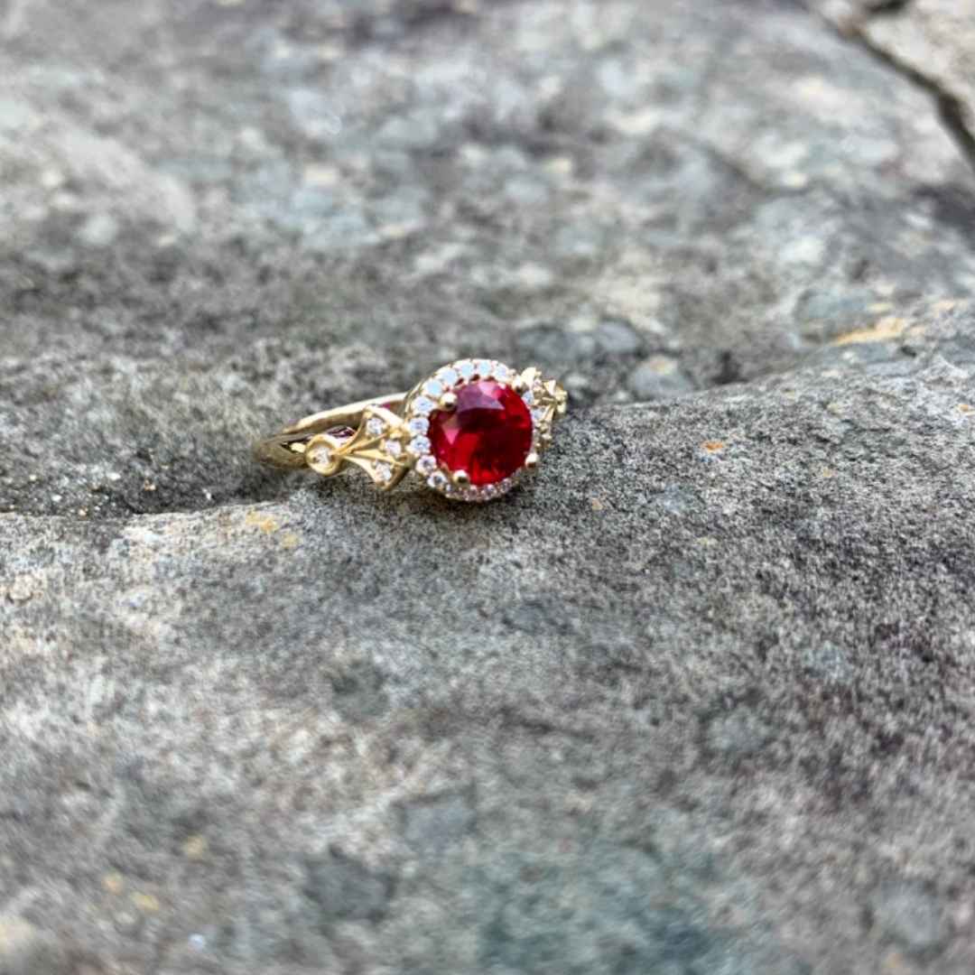 Lab created ruby sale engagement rings