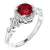 Women's 14K white gold lab created ruby engagement ring
