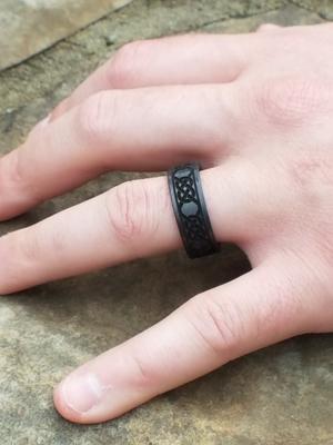 Black Carbon Fiber Ring Celtic