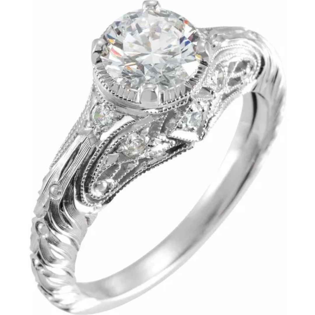 Women's vintage inspired engagement ring