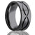 Black Zirconium Wedding Ring Infinity Pattern