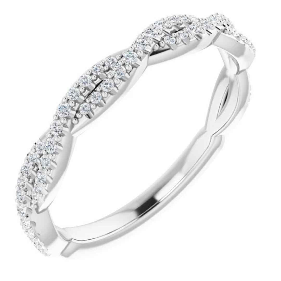 Women's Platinum Twisted Diamond Wedding Ring