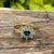 Women's 14k white gold london blue topaz starburst engagement ring