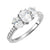 14K White Gold Three Oval Stone Engagement Ring