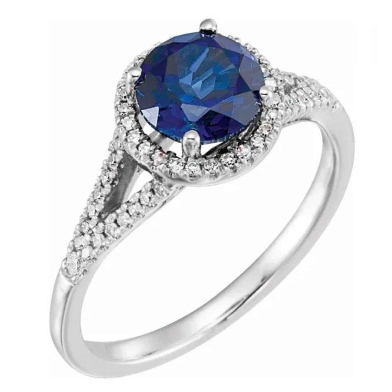 BLAKELY | 14k White Gold Engagement Ring | Halo Diamond Setting - TCR