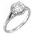 Women's 14K white gold white sapphire halo engagement ring
