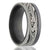 Men's zirconium with Damascus steel overlay wedding ring