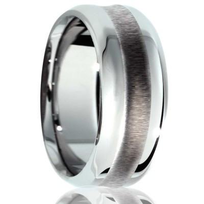 Tungsten Wedding Ring Textured Center