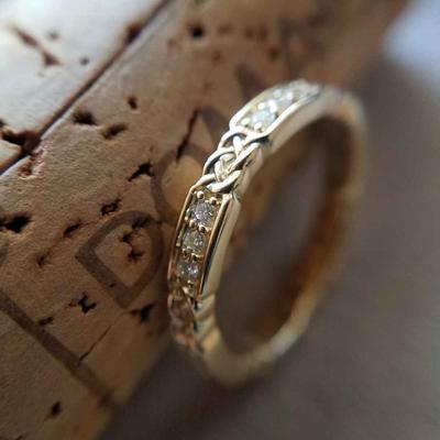 White Gold Wedding Ring | 14k Gold with Diamonds