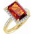 Women's 14K yellow gold Madeira Citrine Halo Engagement Ring 