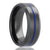 Men's black diamond ceramic ring with blue inlay