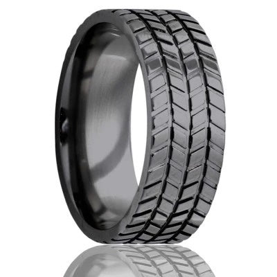 Tire Tread Ring Black Zirconium