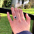 Women's 14K white gold blue sapphire halo engagement ring