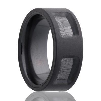 Black Zirconium Meteorite Ring