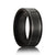 Black Zirconium Wedding Ring Double Grooved