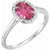 Women's 14K white gold pink tourmaline engagement ring with 8 x 6 mm stone