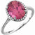 Women's 14K white gold pink tourmaline engagement ring with 8 x 6 mm stone