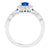Women's 14K white gold scalloped edge blue sapphire engagement ring