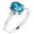 Women's 14K white gold London Blue Topaz  & diamond engagement ring