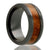 Black Ceramic Ring with Burl Wood Inlay