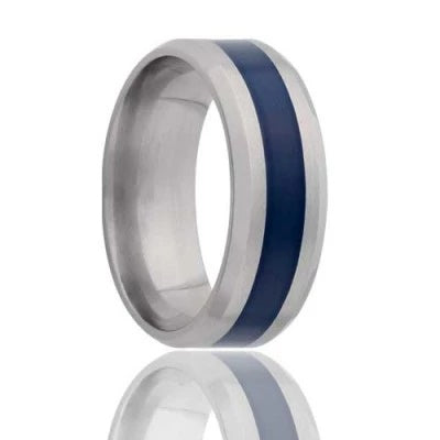 Unique Wedding Ring Titanium with Inlay