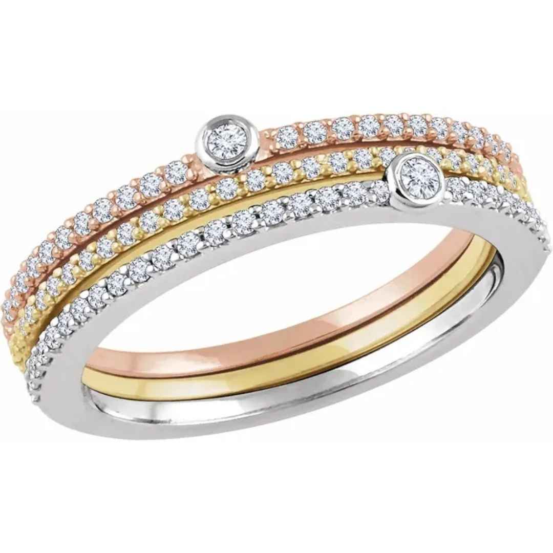 Women's 14k gold stackable wedding rings