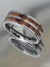 Tungsten Wedding Ring with Double Zebra Wood Inlay