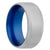 Men's cobalt wedding ring with blue inlay and beveled edges