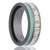 Men's Black Ceramic Wedding Ring with Opal and Antler Inlay