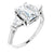 Women's 14k white gold emerald cut lab created diamond engagement ring