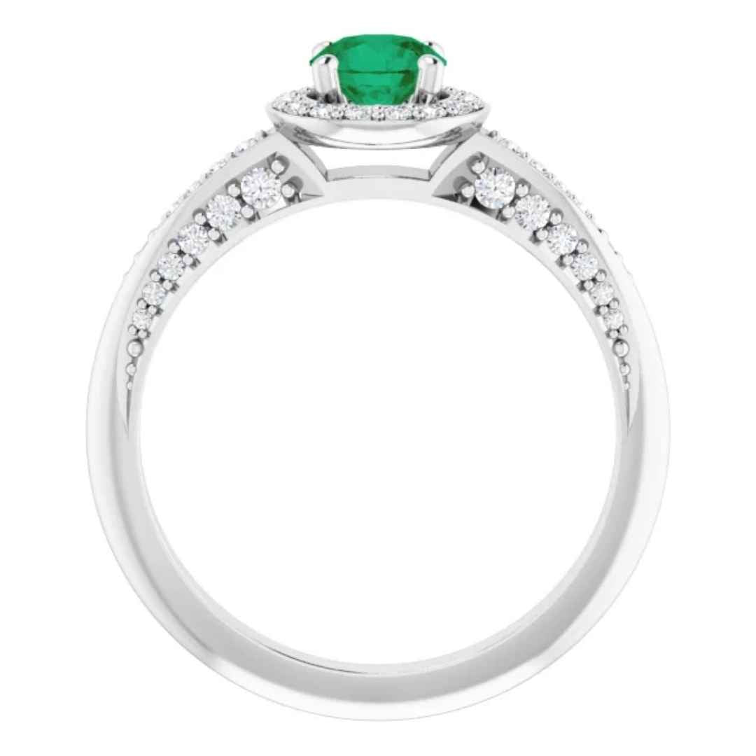 KENDALL | Women's Halo Engagement Ring | Diamond | Emerald