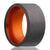 Men's carbon fiber wedding ring with orange inlay